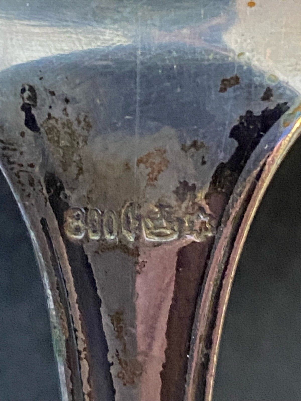 HEAVY .800 SILVER STERLING SOUP LADLE EUROPEAN MARKS GREAT SHAPE .800 CROWN *