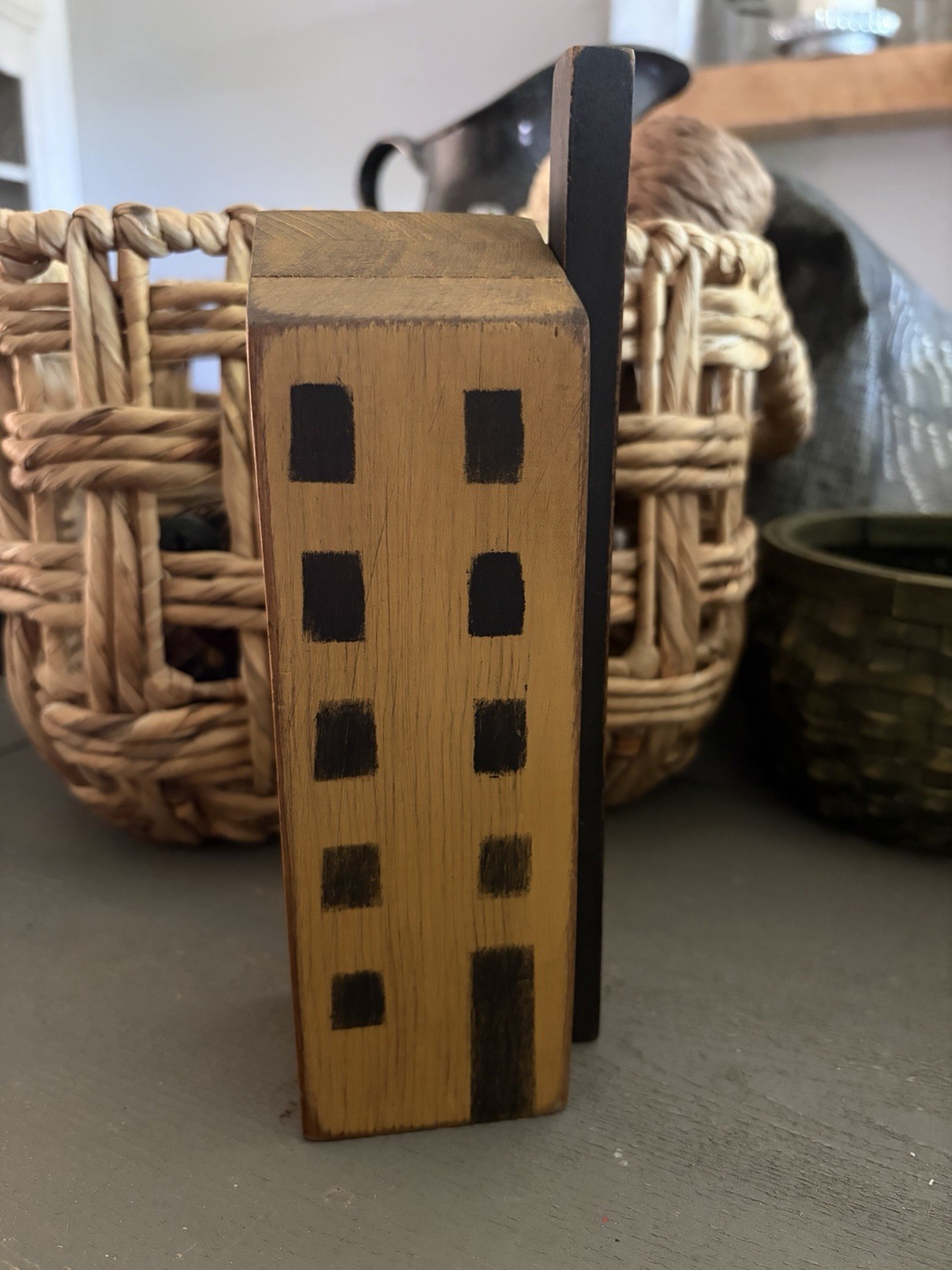 Mustard Yellow Primitive Block House