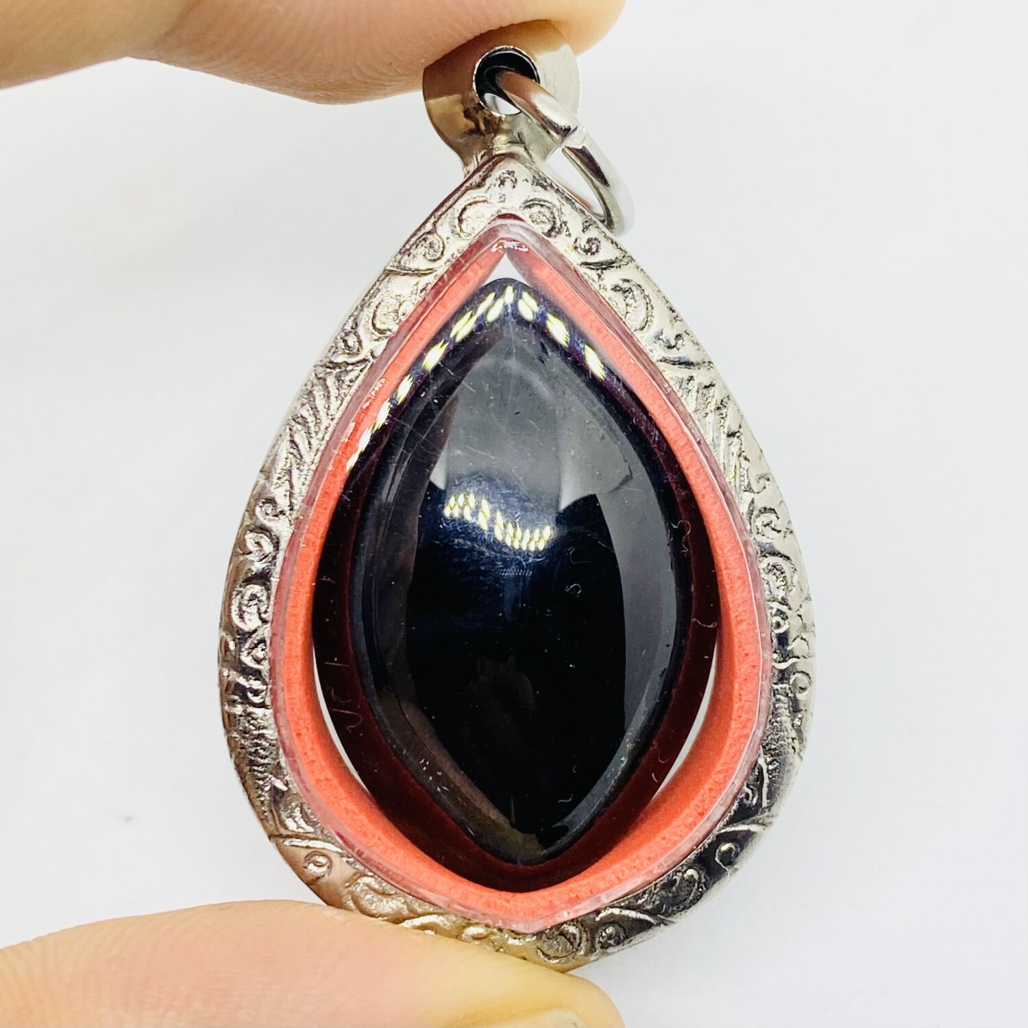 Naga-eye Rugby BLACK Pendant Leklai Naag mani Thai Amulet Wealthy Lucky Success