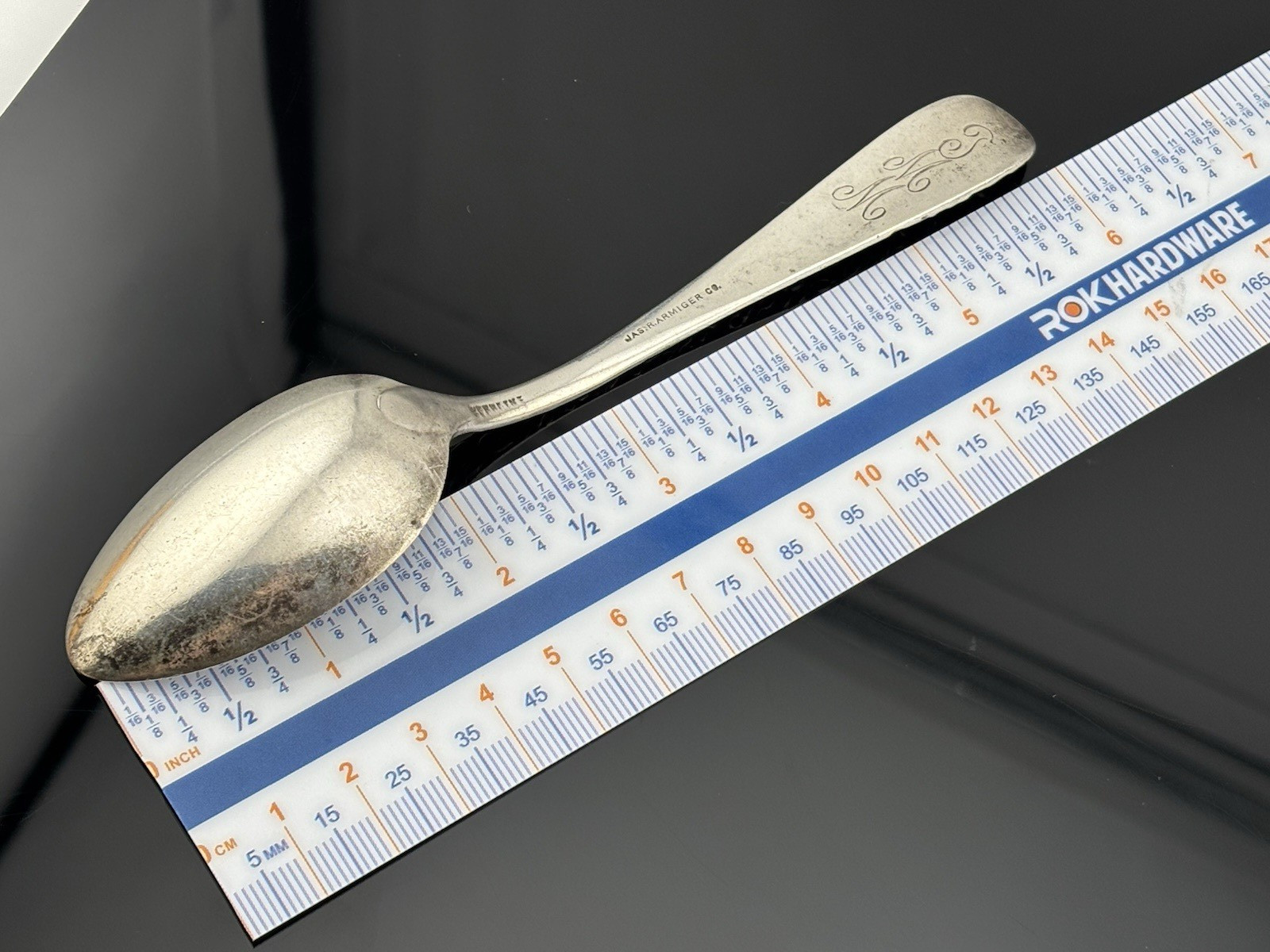 Repousse by James R. Armiger Co. Baltimore Sterling Silver Spoon ~6″ Monogrammed