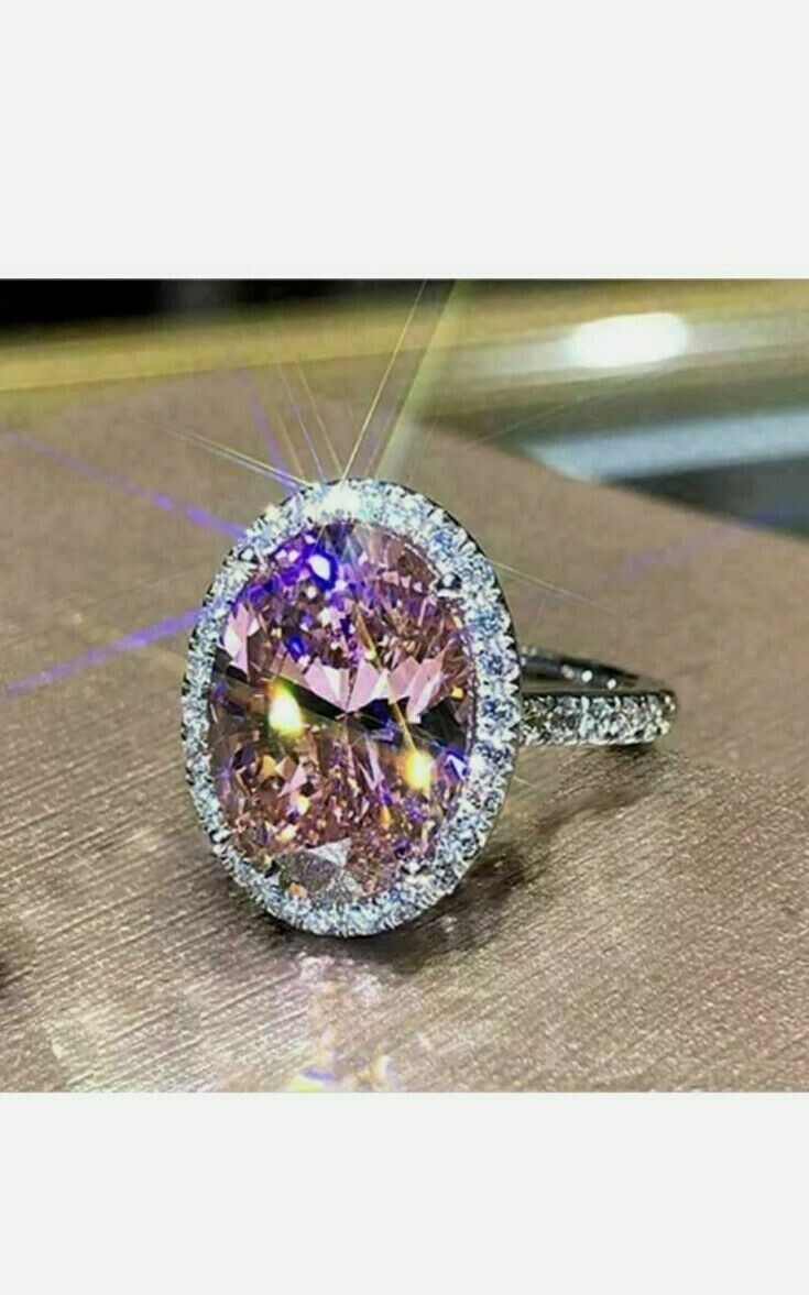 6.00 Ct Natural Garnet Diamond Engagement Ring 14K Solid White Gold Size 6