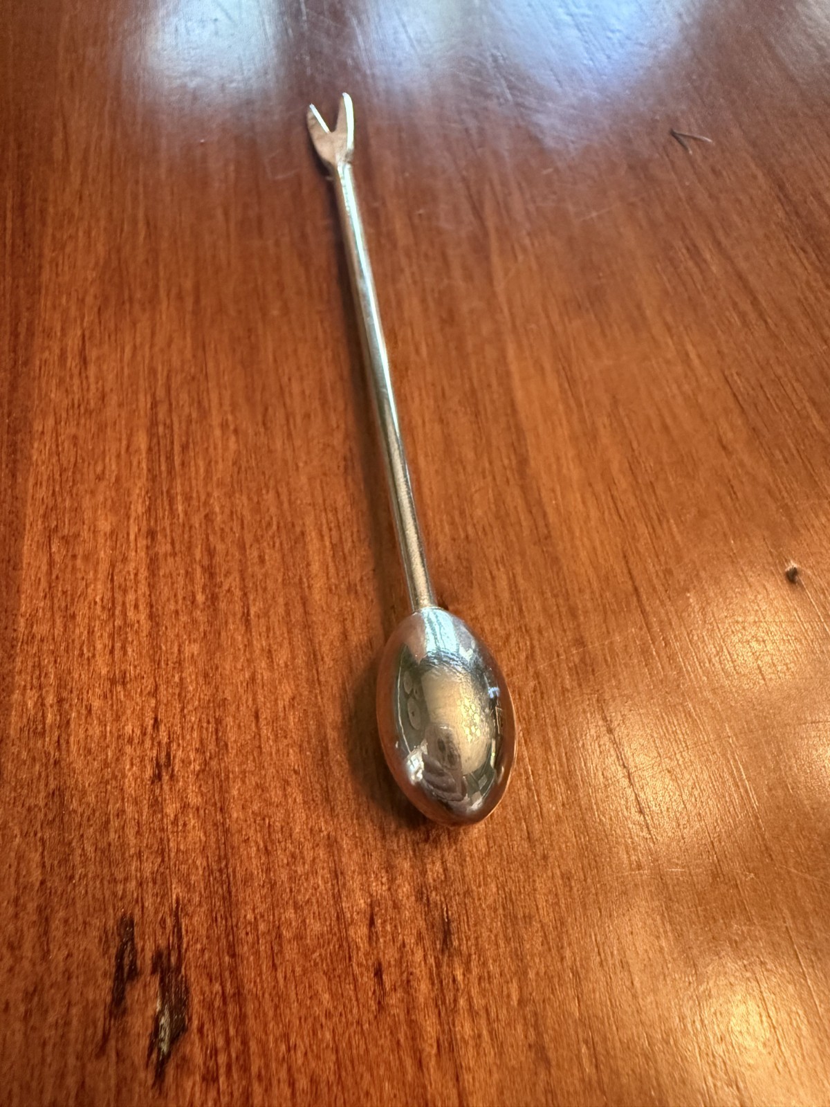 Sterling Silver Cocktail Pick with Ball Finial 3-D 3.5″ Figural Heirloom