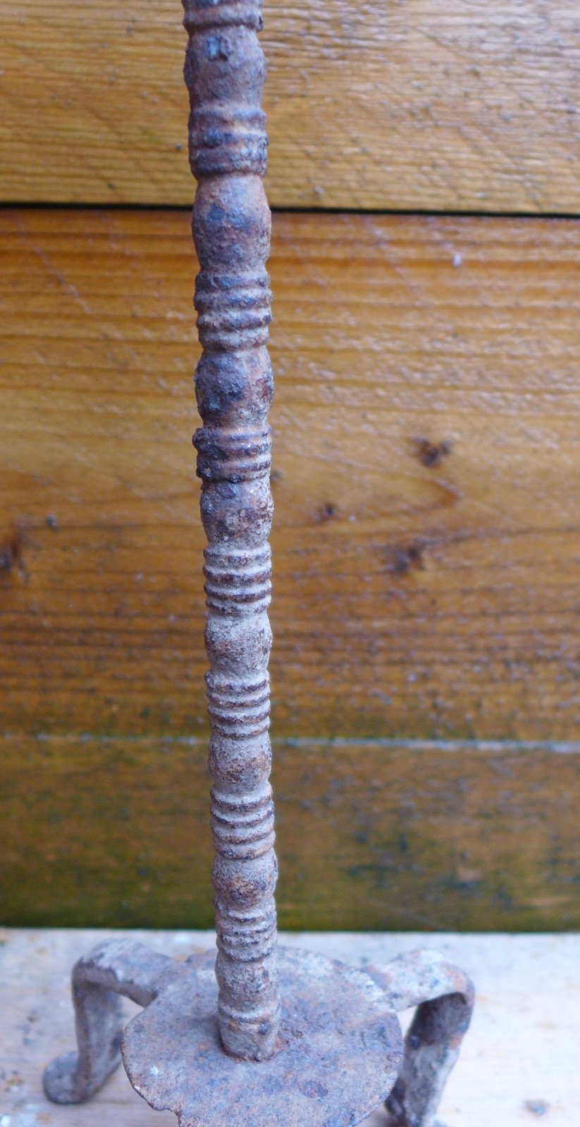 Nice and rare IRON standard for a oillamp, Roman Byzantine 4th-8 century AD.