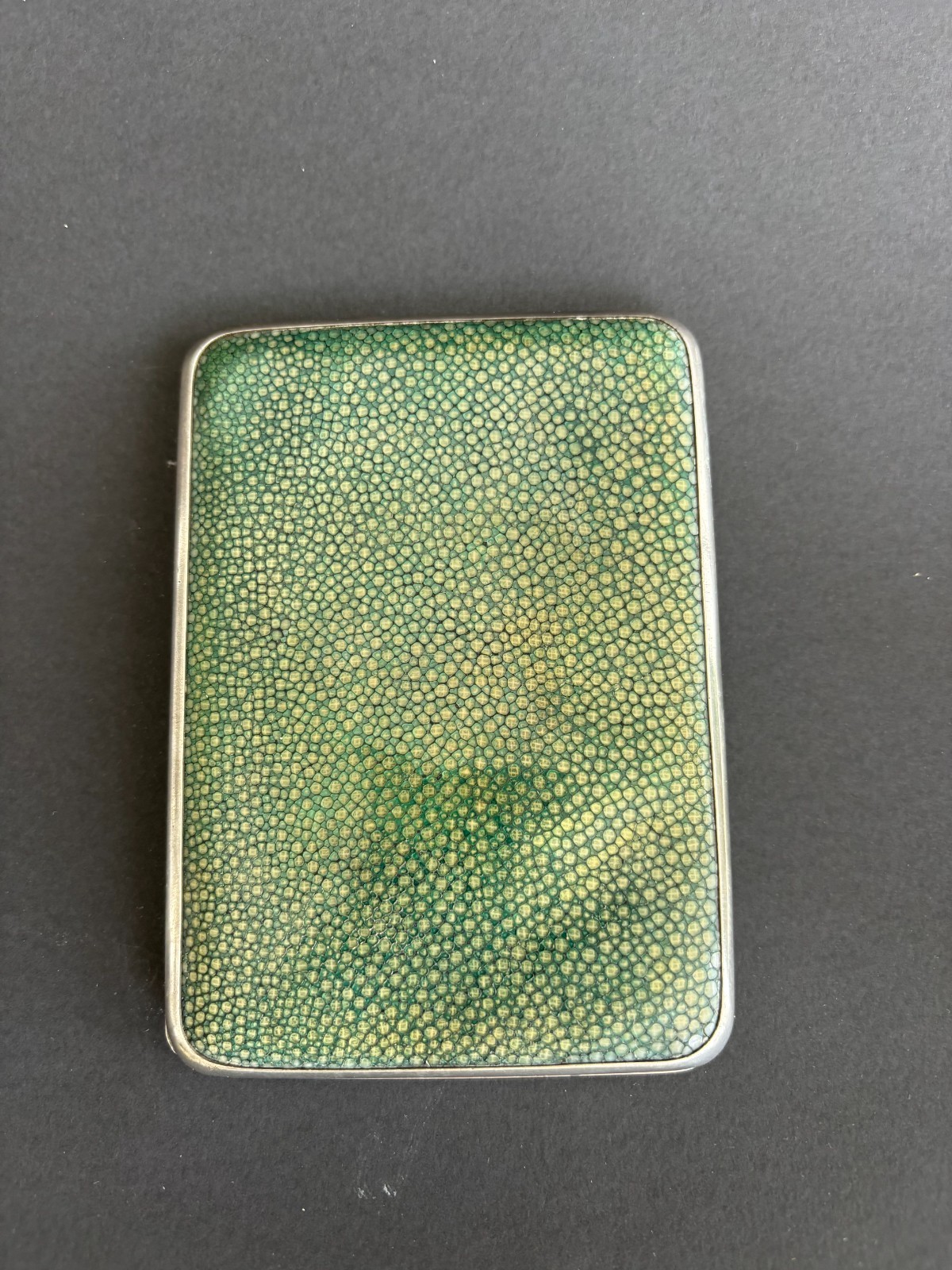 Asprey London Solid Silver Shagreen Cigarette Case Hallmarked Art Deco Vintage