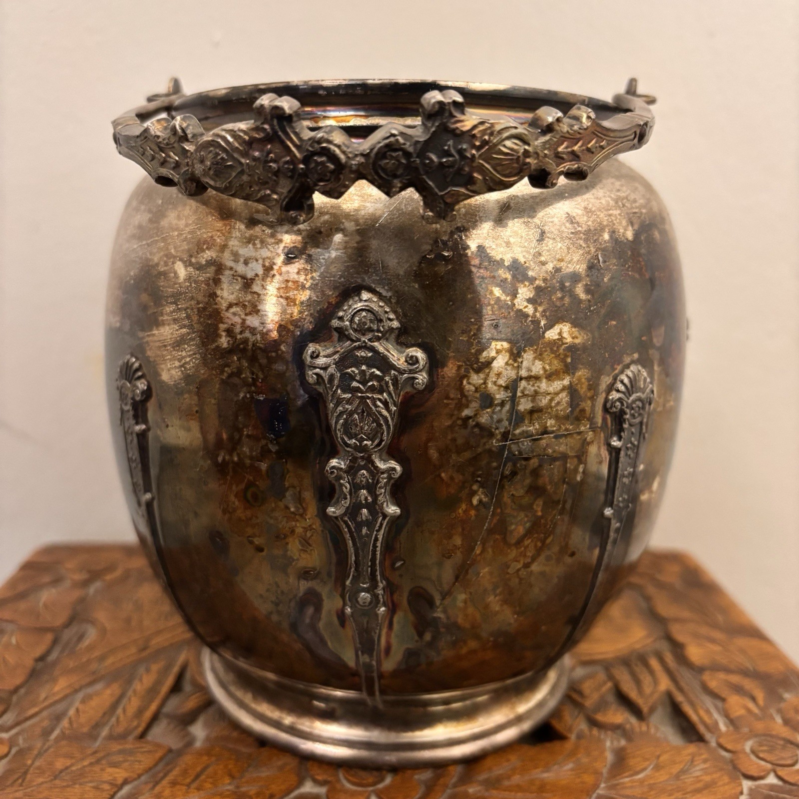 Antique James Dixon & Sons Sheffield Silverplate Ice Bucket Awesome Design!