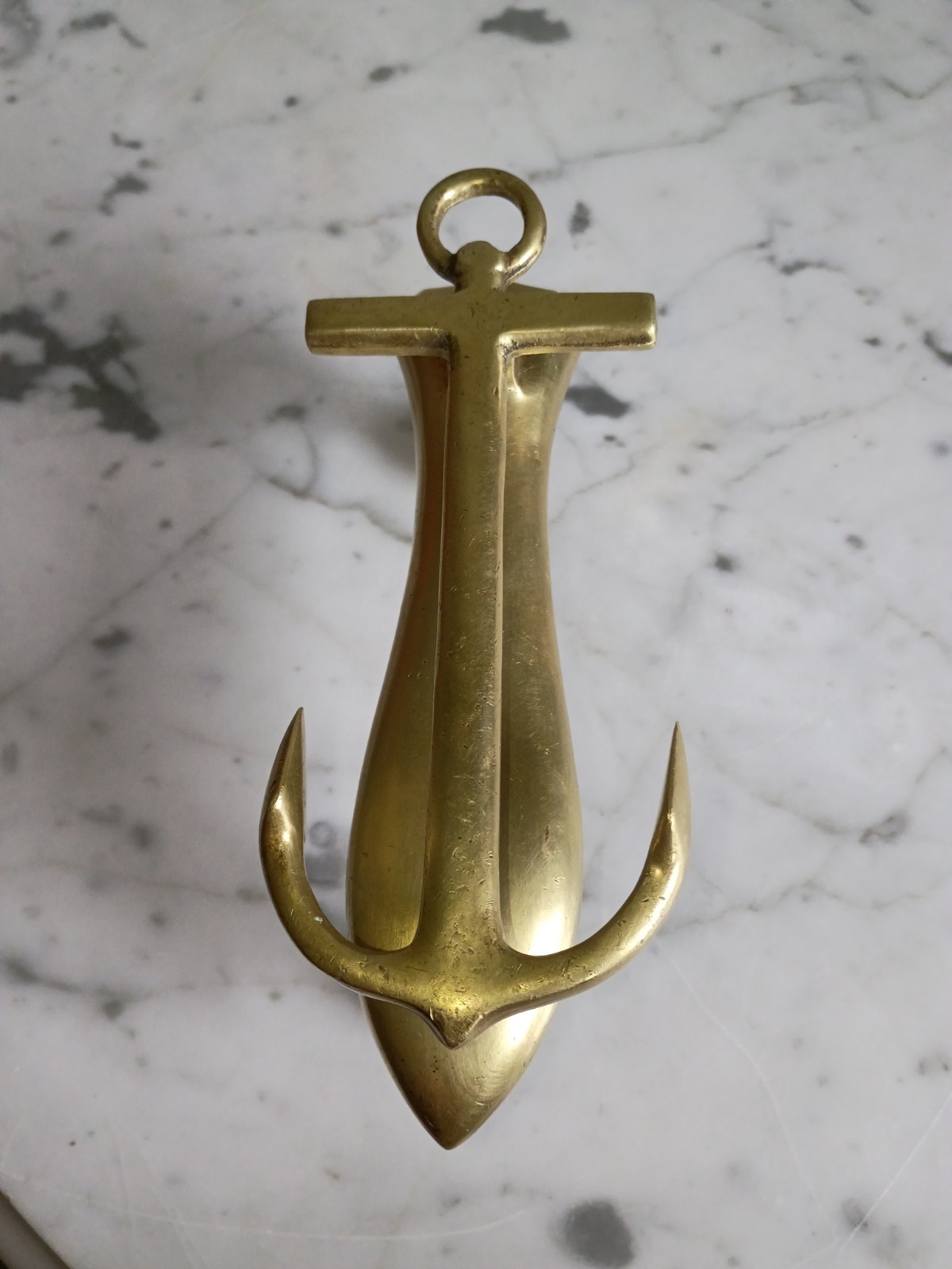 Vtg SOLID BRASS Nautical Anchor VIRGINIA METALCRAFTERS Door Knocker