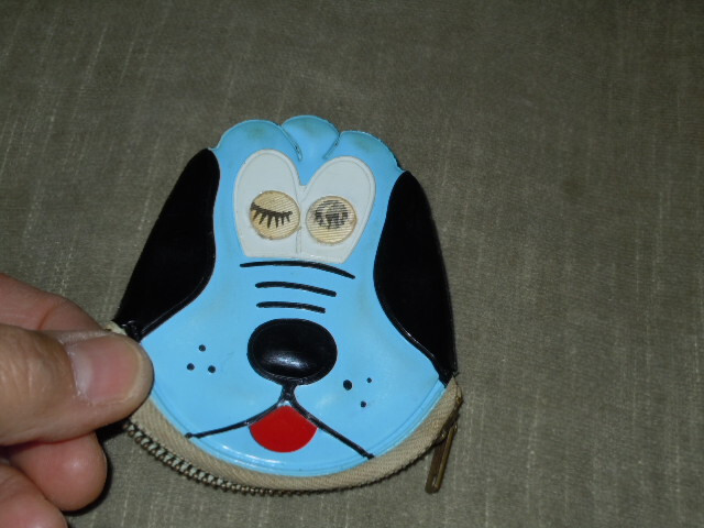 PLUTO Coin Purse with working Zipper. Vintage Blue.