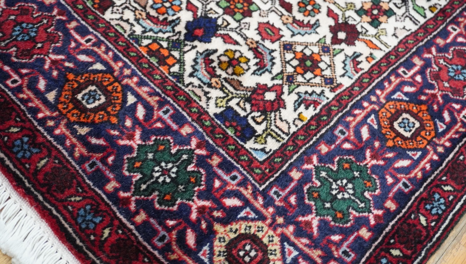 Excellent Bijarr Wool Hand Knotted Geometric Tribal Birds Oriental Rug 3’3″x 4’9