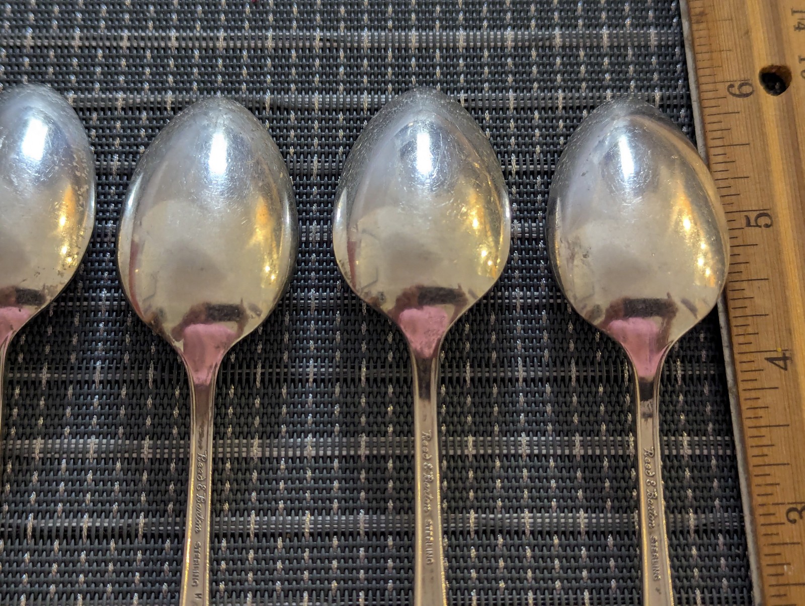 Reed Barton Sterling Silver DANCING FLOWERS Set of 6 Teaspoons 176g
