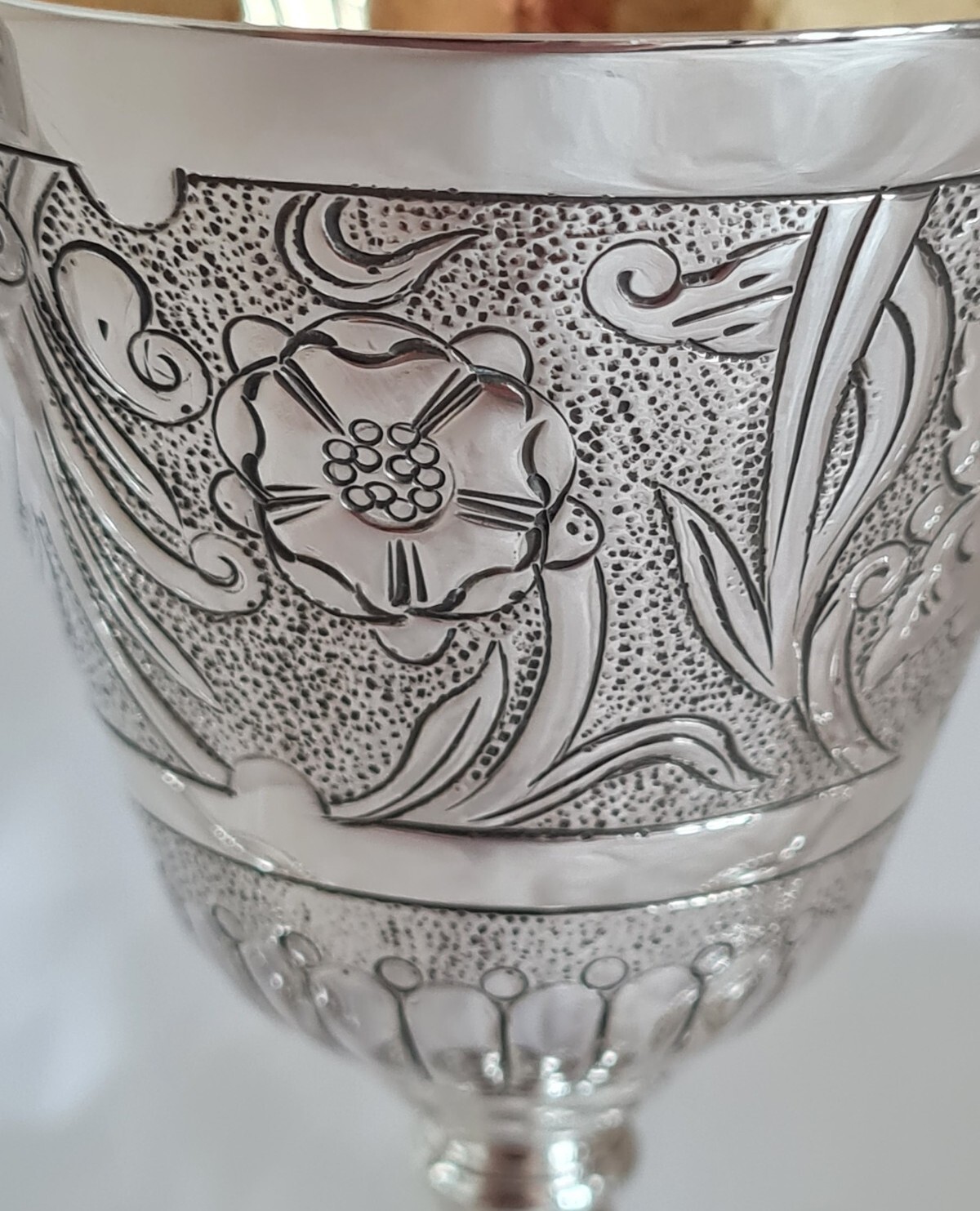 Vintage sterling silver Goblets / Chalices. Sheffield 1974. By Frank Cobb & Co