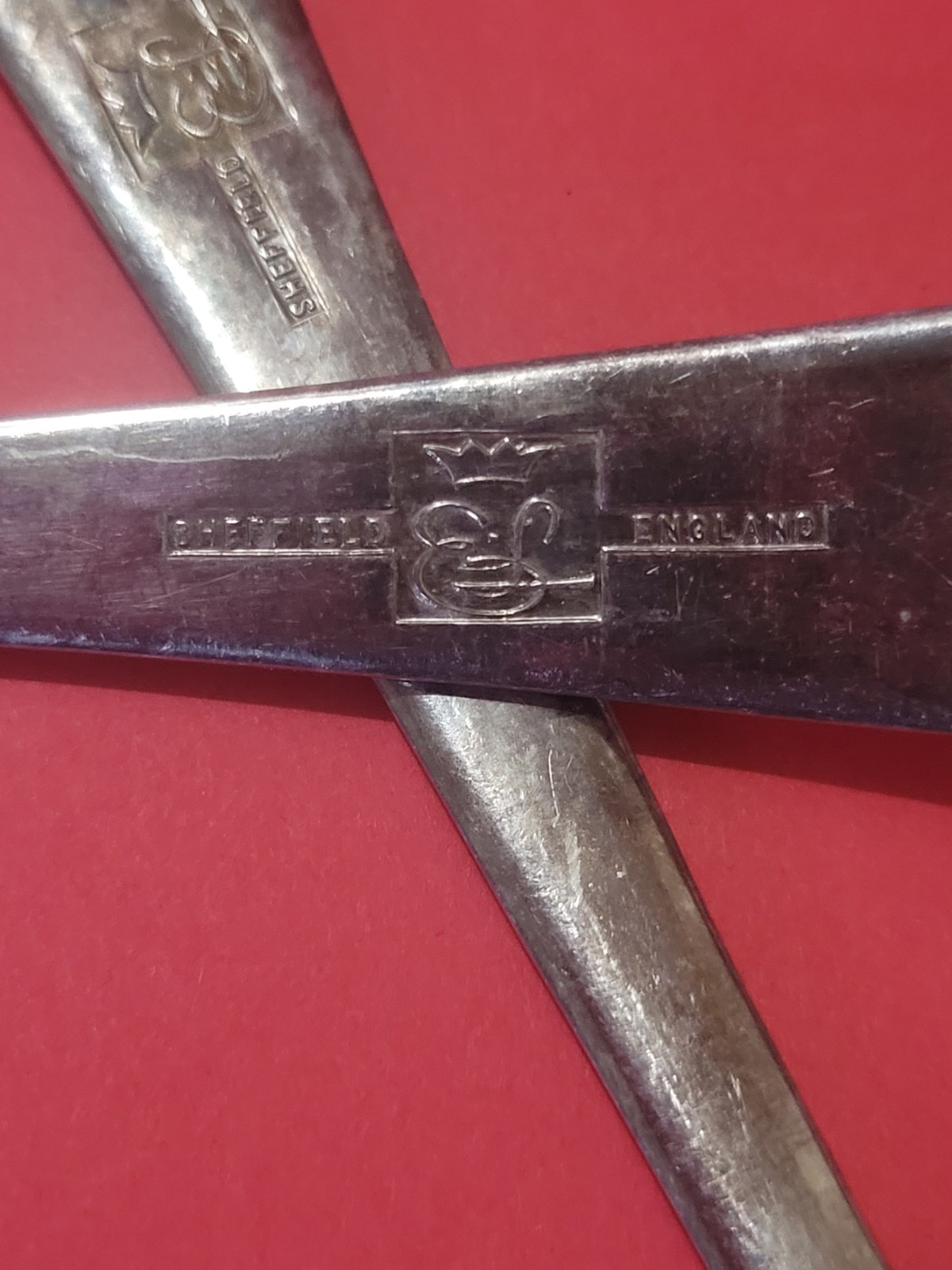 Sheffield England Fork Serving Set – 2 by Eisenberg Lozano 9.5” Silver Plate