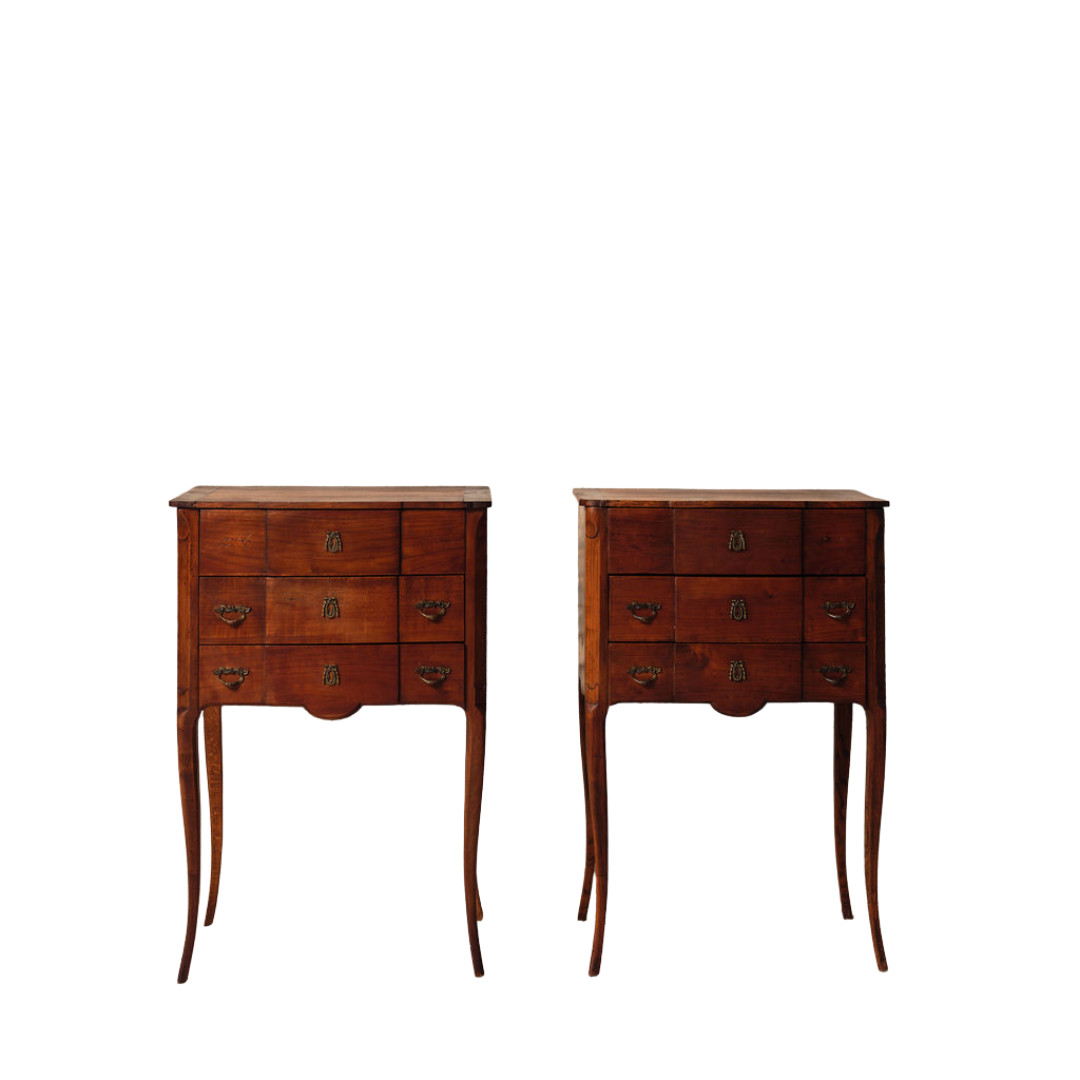 Early 21st Century French Walnut Beside Table (Set of 2)
