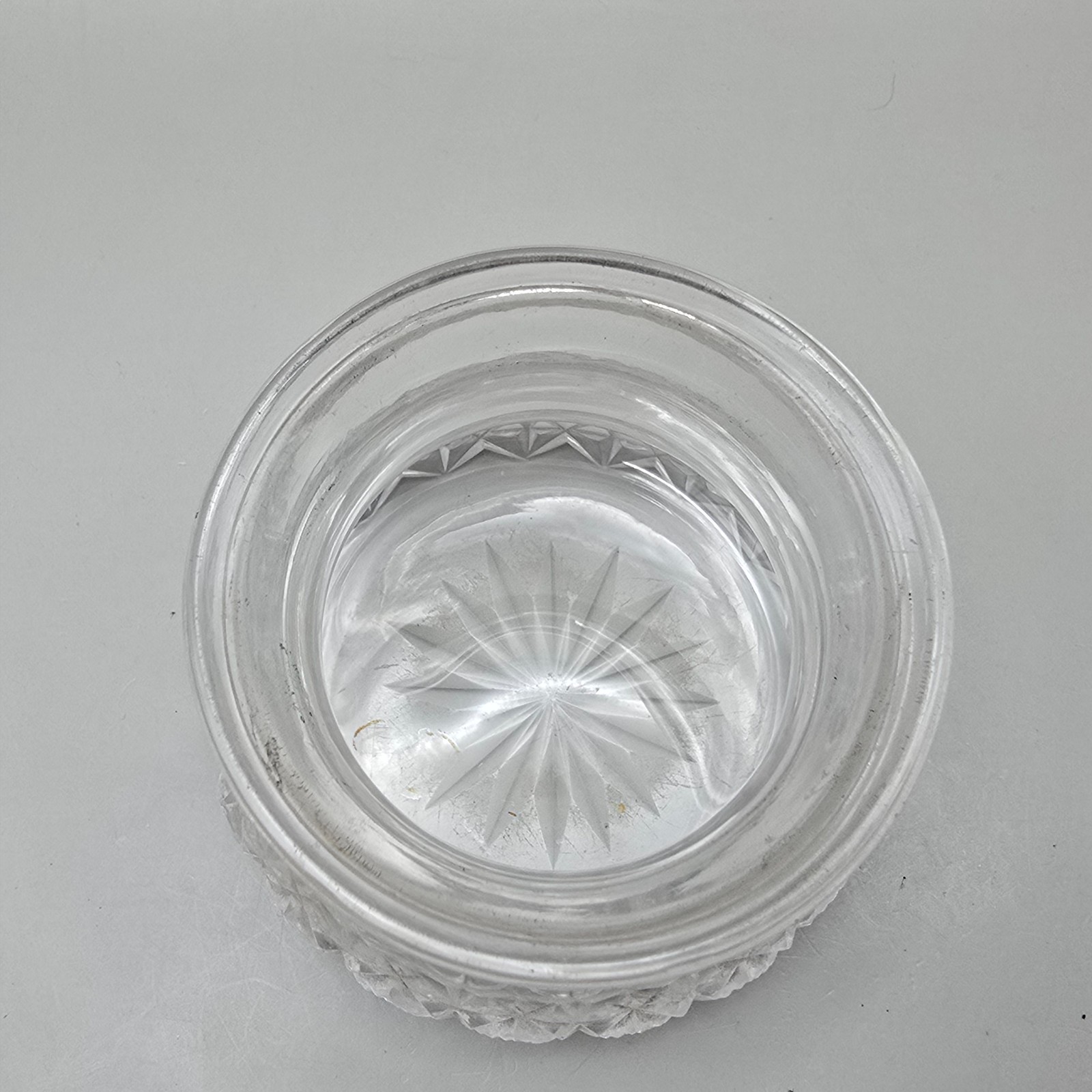 Antique Dressing Table Jar Cut Glass Silver Faux Tortoiseshell Lid GWL & Co 1922