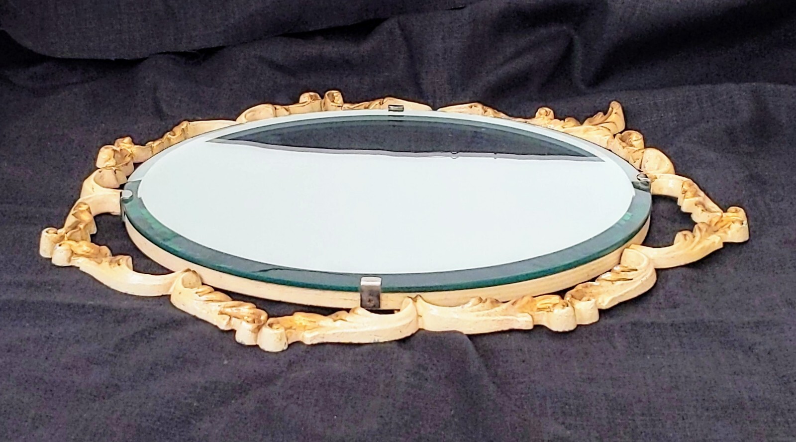 1950’s Vintage English, Peerart Rococo Baroque Bevelled glass Mirror. 40.5 cm.