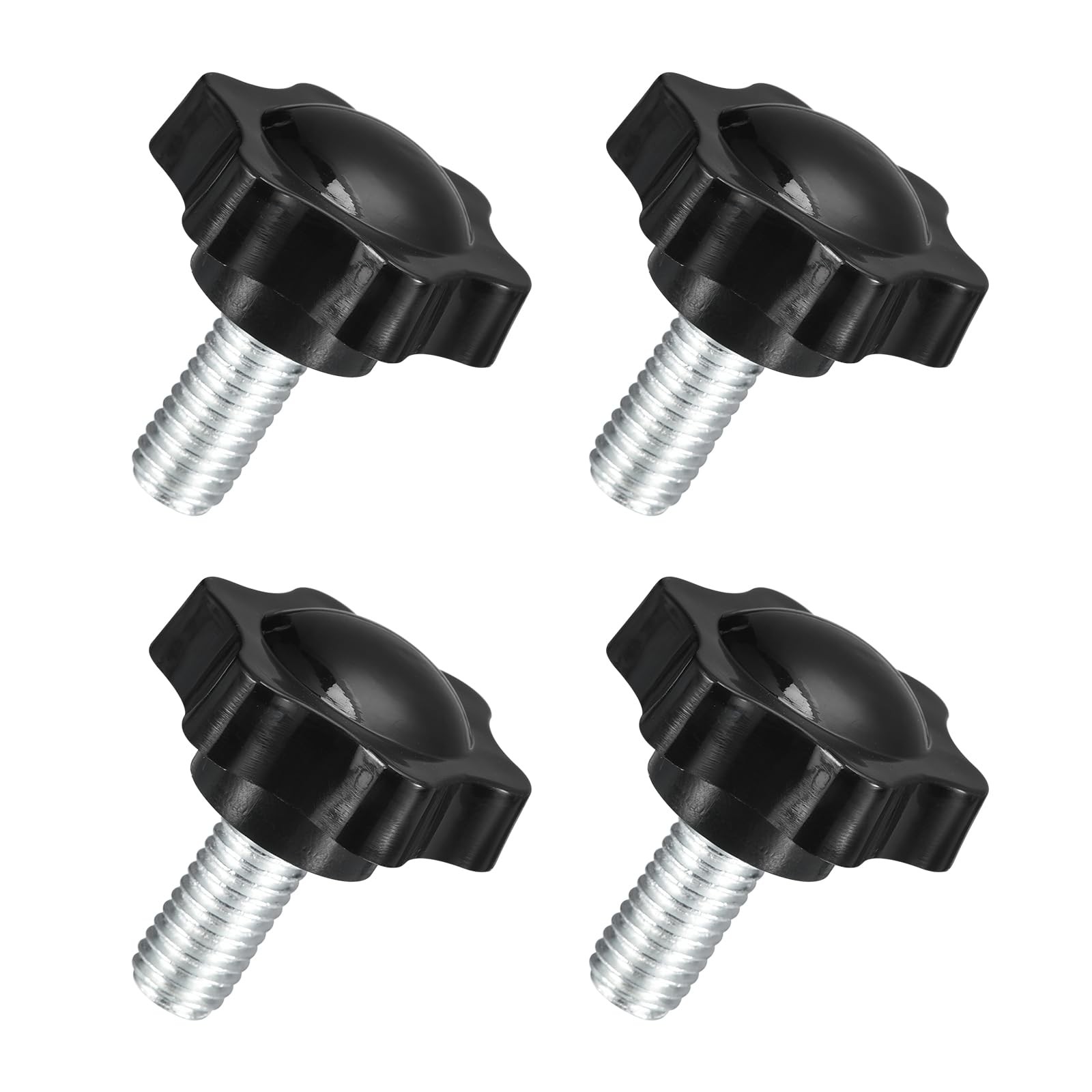 uxcell 4Pcs M10 x 20mm Star Knobs, Plastic Hex Shaped x 20mm, Black