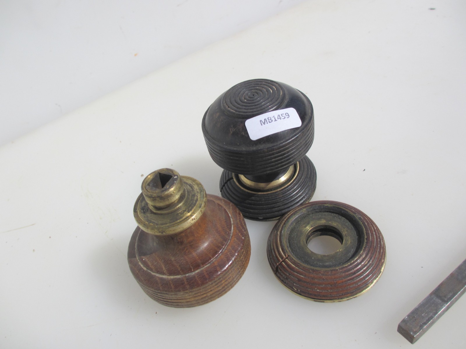 Antique Wooden Door Knobs Handles Plates Old Wood Victorian Reeded