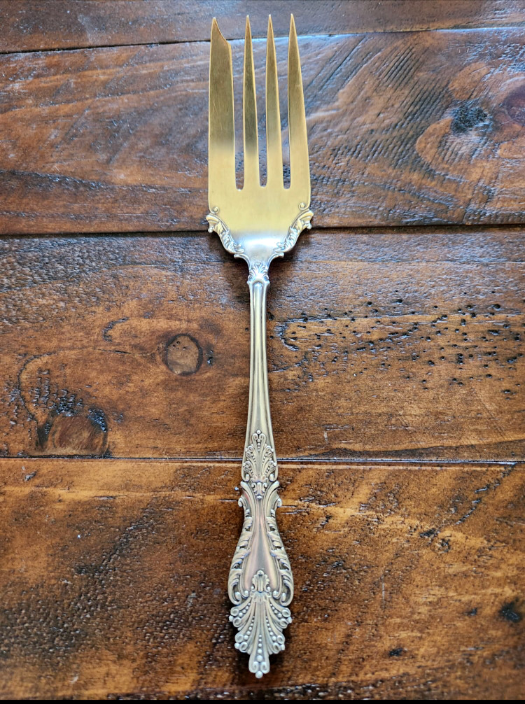 ROGERS & HAMILTON RAPHAEL c 1891 SILVER PLATED MEAT SERVING FORK 7 1/4 INCH