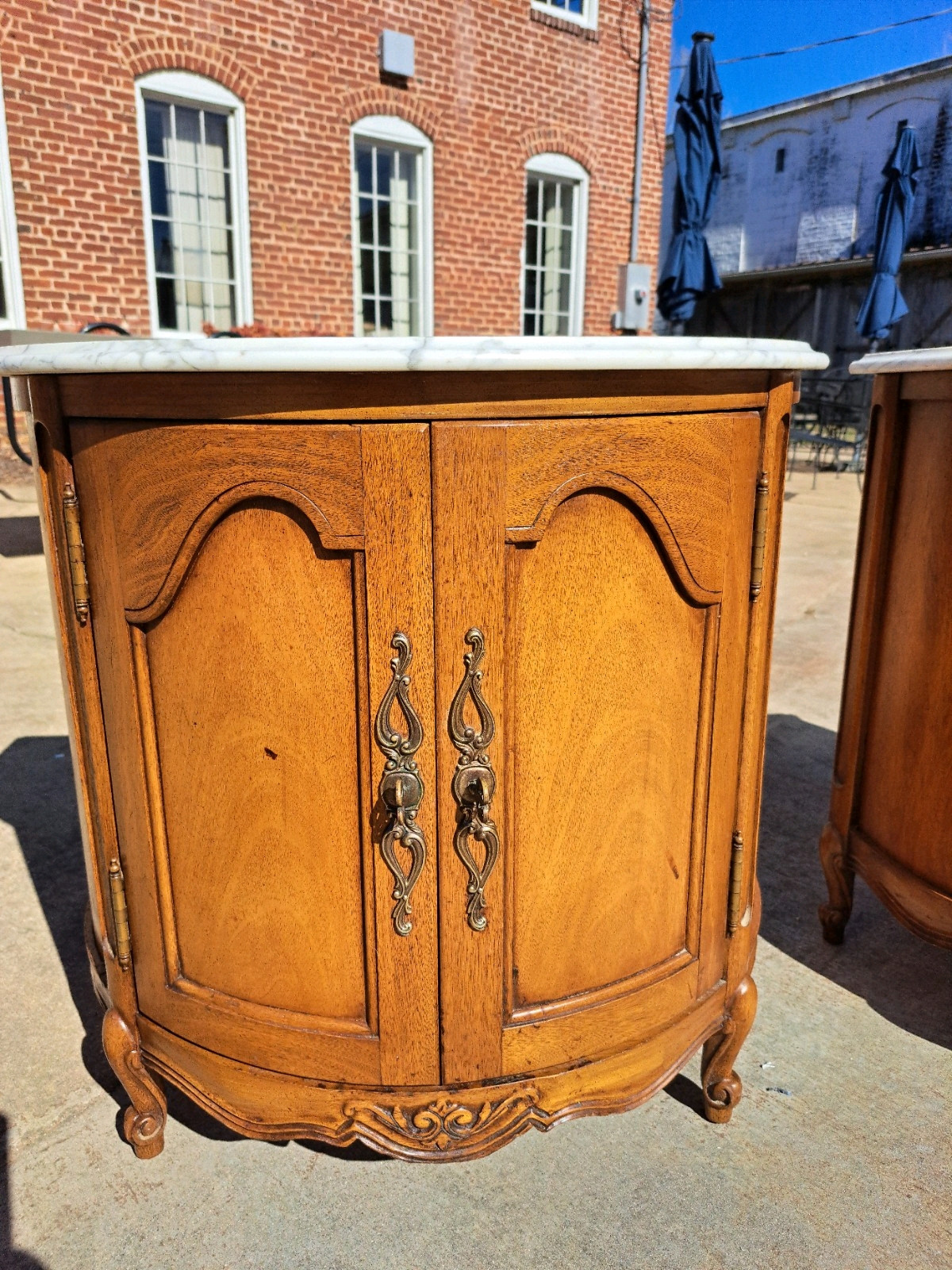 Walnut French Bedside Commodes 20th Century By White Furniture Company