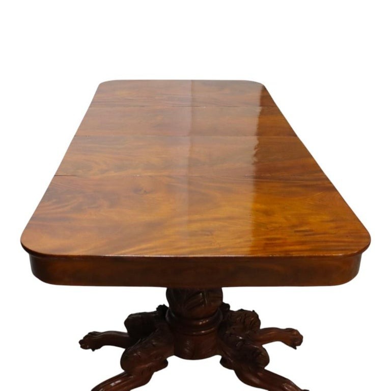 Classical Quervelle Inspired Drop-Leaf & Claw Foot Mahogany Banquet Table c1840