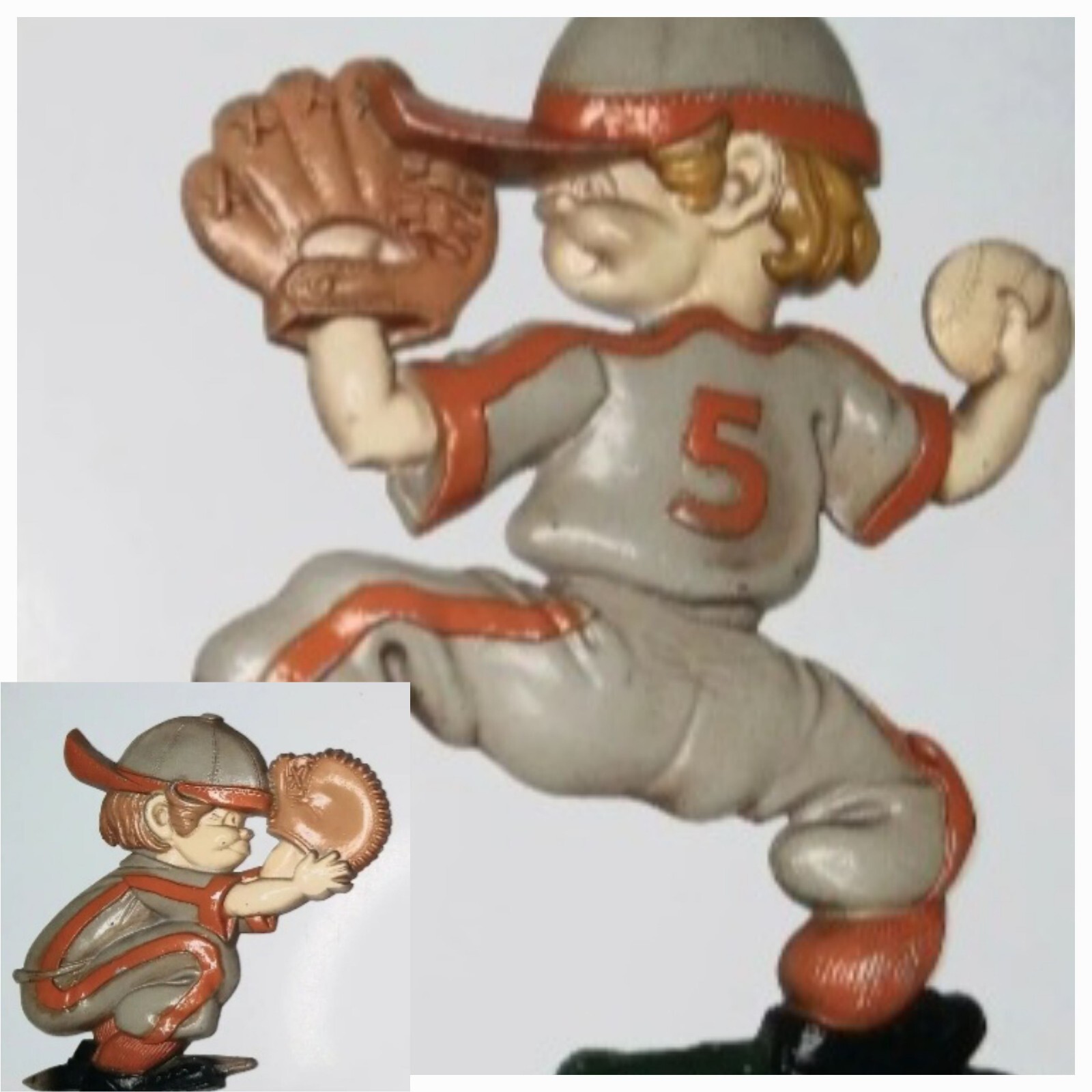 Vintage 1970’s Metal Boy’s Little League baseball Sports wall decor 2 Pc. Set