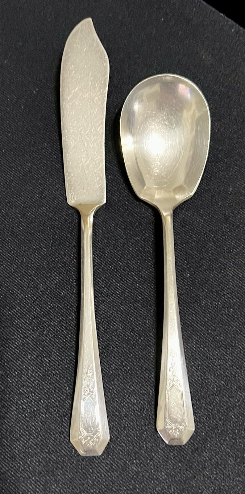 “LaFrance” Silver Plate By International Silver 1920 Sugar Spoon & Butter Knife