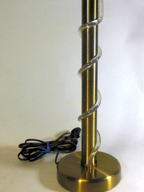 Art Moderne Mid Century Brass Lamp with Lucite Twist Snake Coil Dorothy Draper