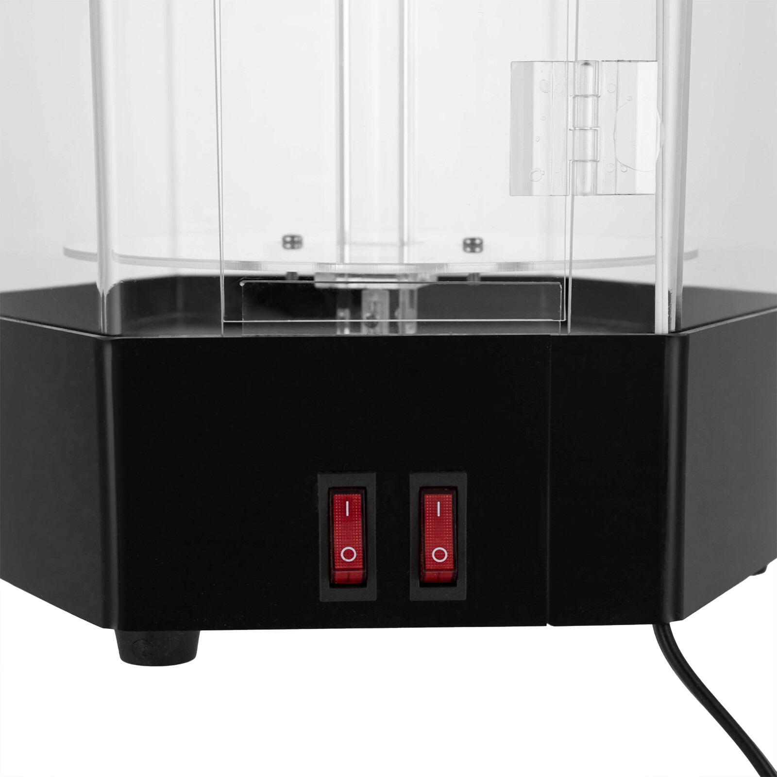 Electric Hexagonal Display Case with LED Lights and 360° Rotation