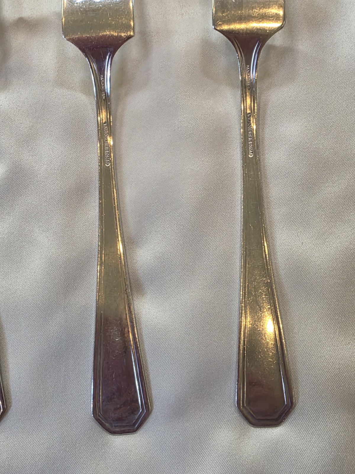 Antique Wm Rogers & Son Mayfair Pattern Set Of 4 Dinner Forks 1923 Art Deco
