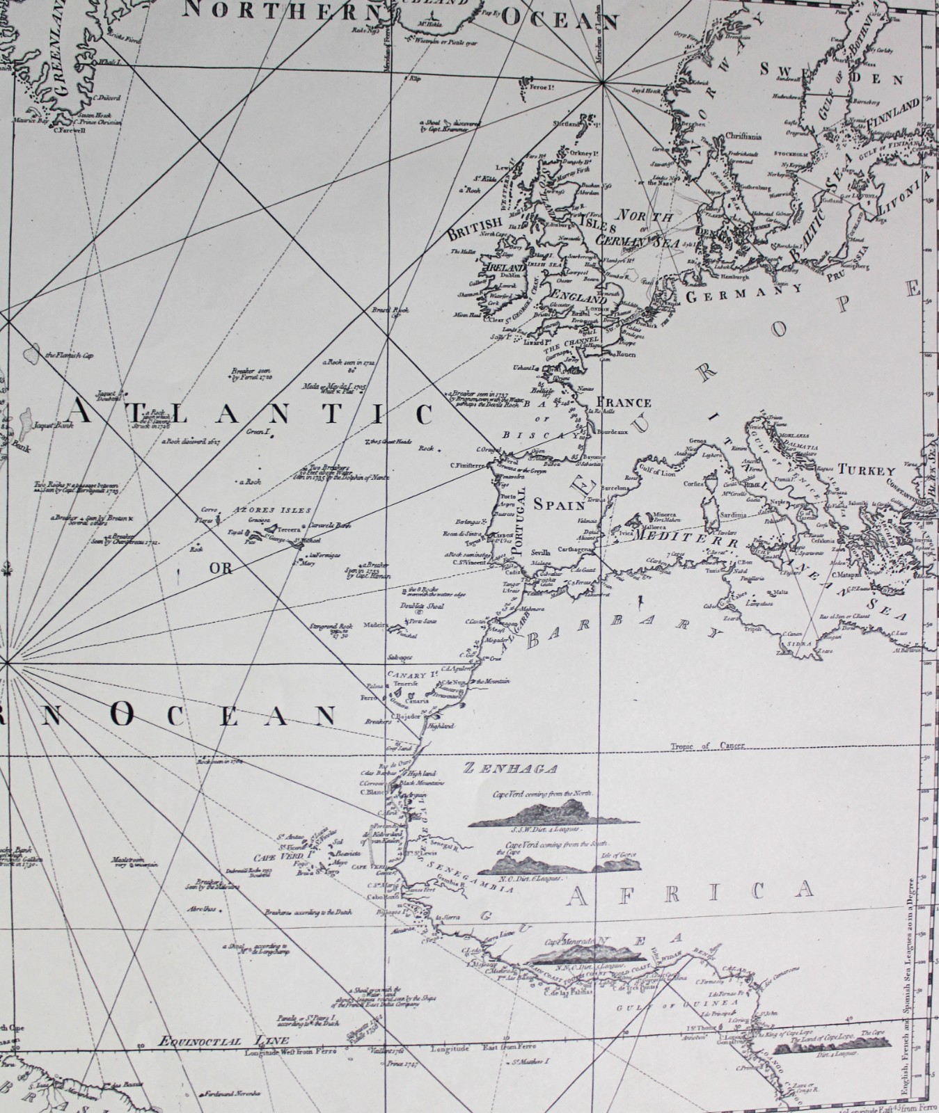 ATLANTIC OCEAN MAP (WESTERN OCEAN) 1775 THE U.S. DEPARTMENT OF THE NAVY 1972