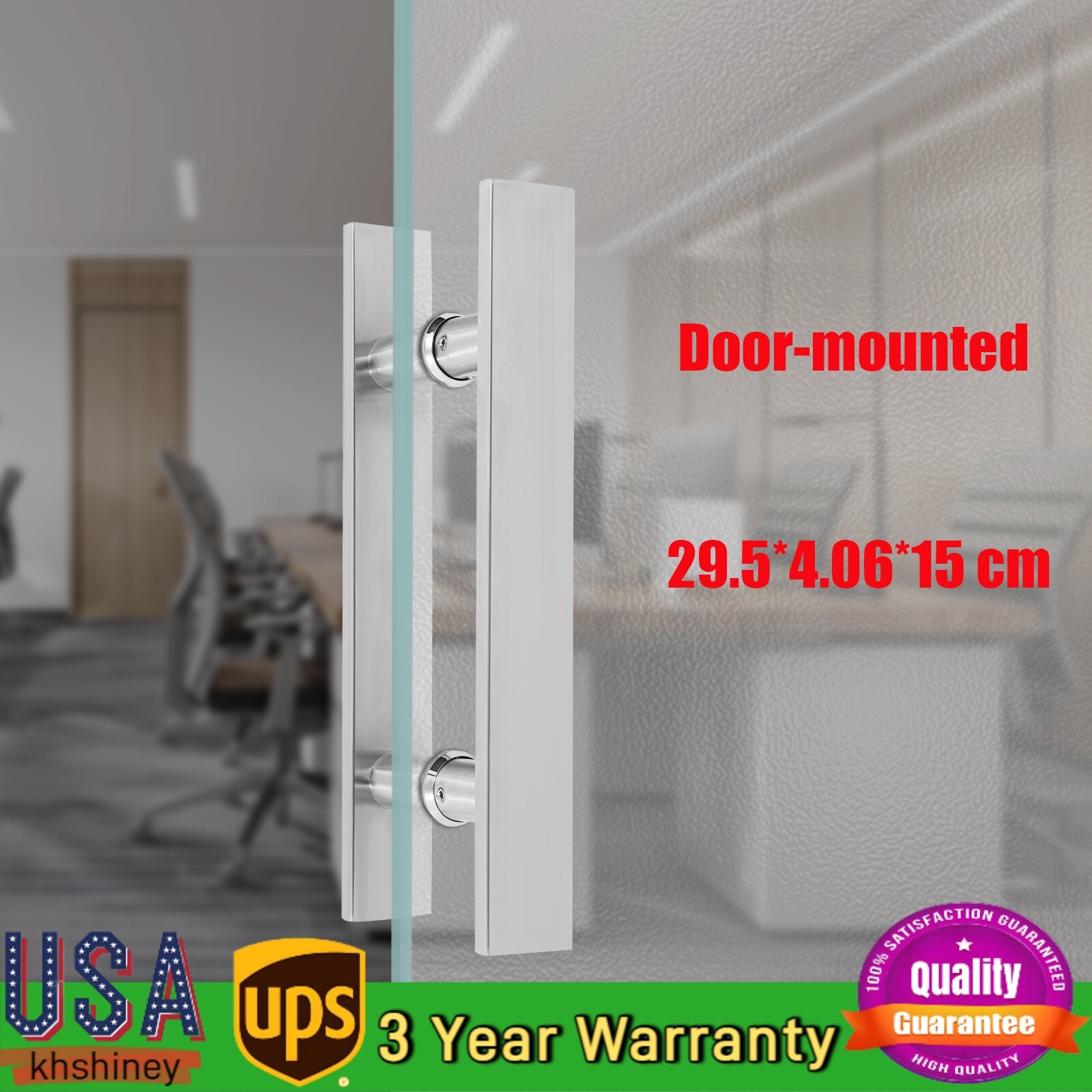 Pair of Pull Push Sliding Barn Door Handles Commercial H Shape Door Pull Handle