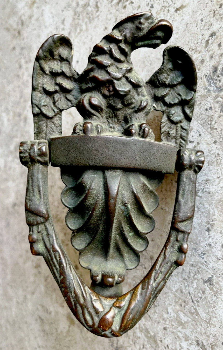 LARGE ANTIQUE c.1895 AMERICAN EAGLE ARCHITECTURAL SALVAGE DOORKNOCKER