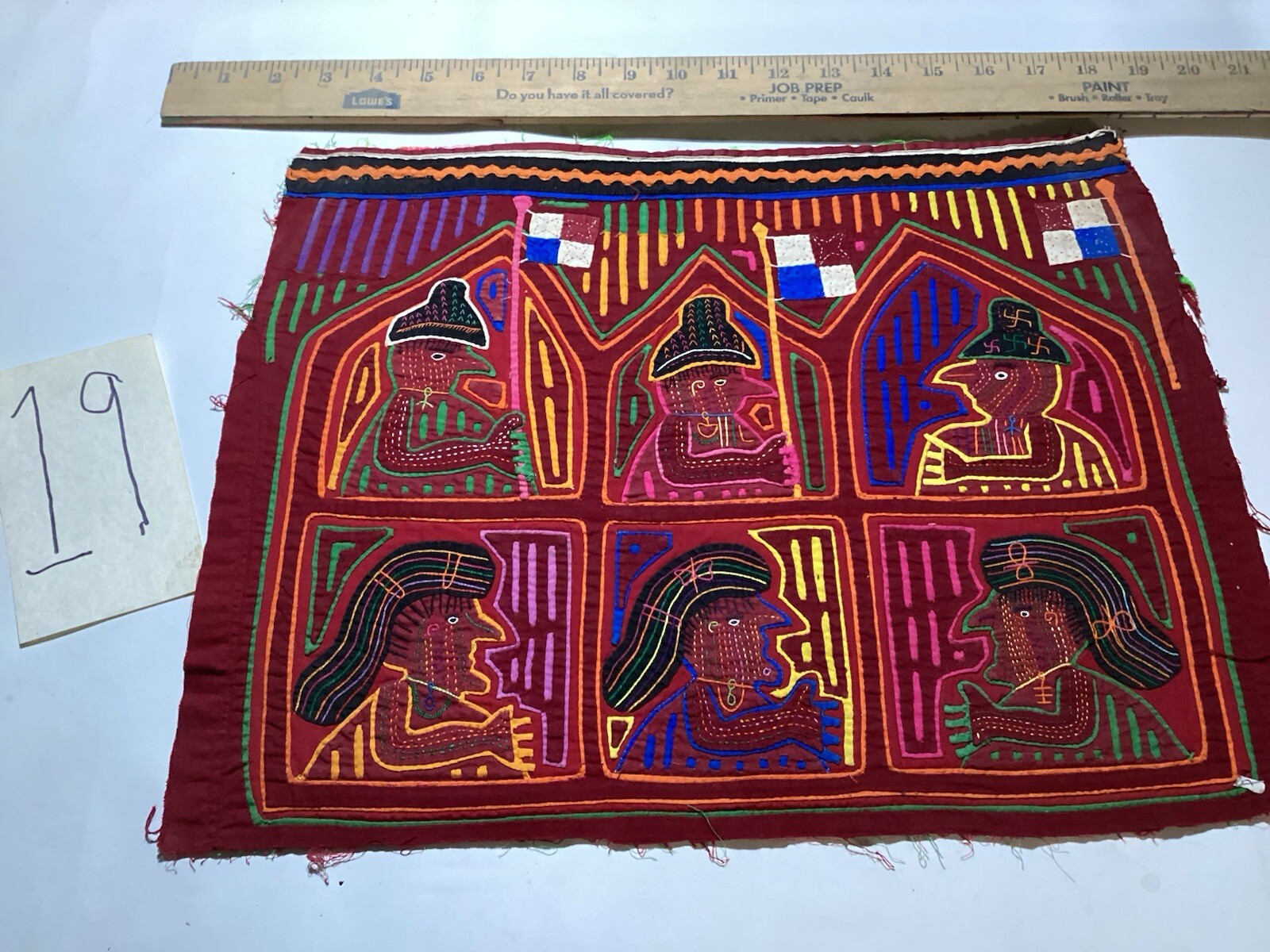 Kuna Indian Mola Textile Panama Latin America Applique Vintage Authentic