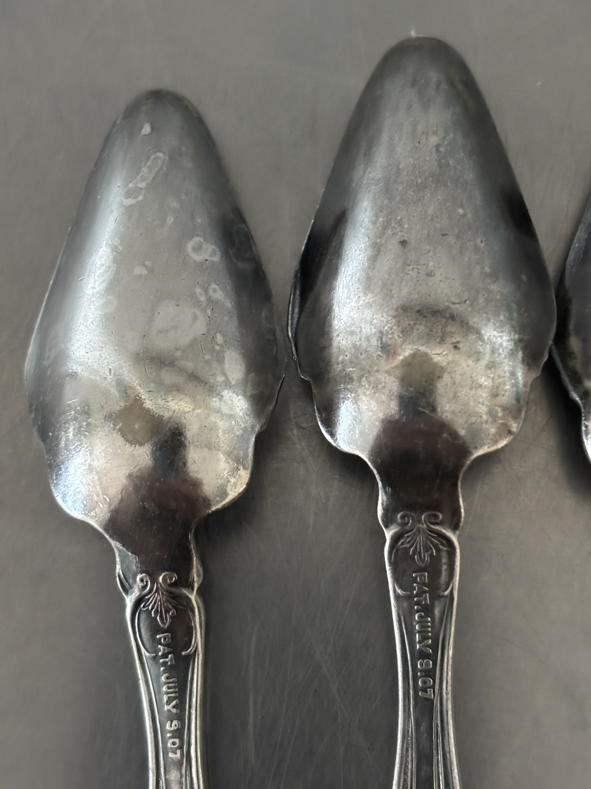 4 Antique Silverplate Fruit Spoons Rogers ALHAMBRA Grapefruit circa 1865-1867