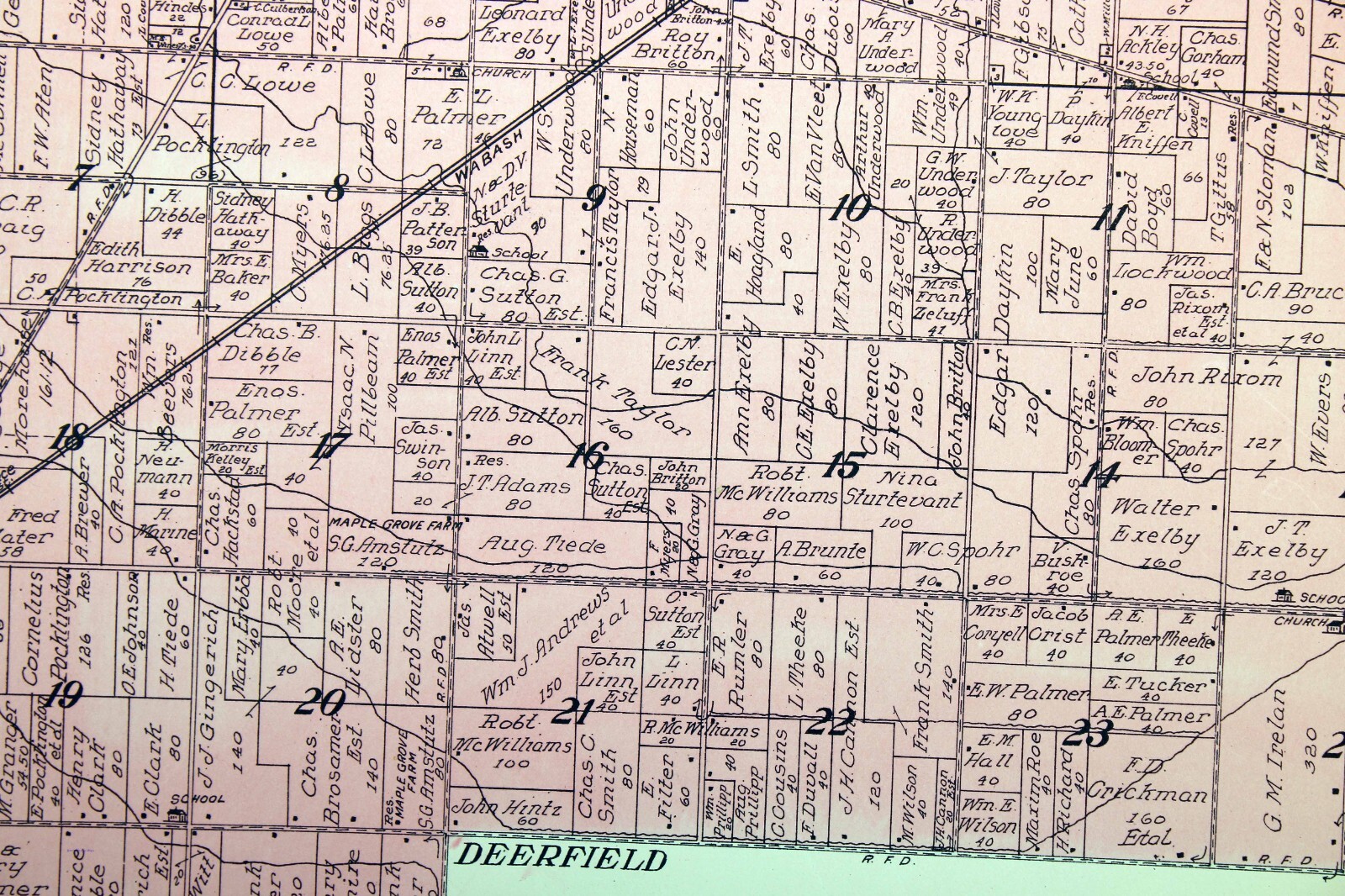 1916 Plat Map Ridgeway Township Lenawee County Michigan Britton