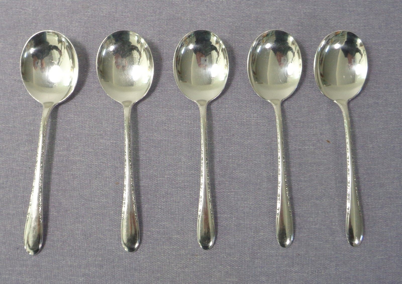 GORHAM INVITATION SILVERPLATE FLATWARE SET OF 5 GUMBO SOUP SPOONS