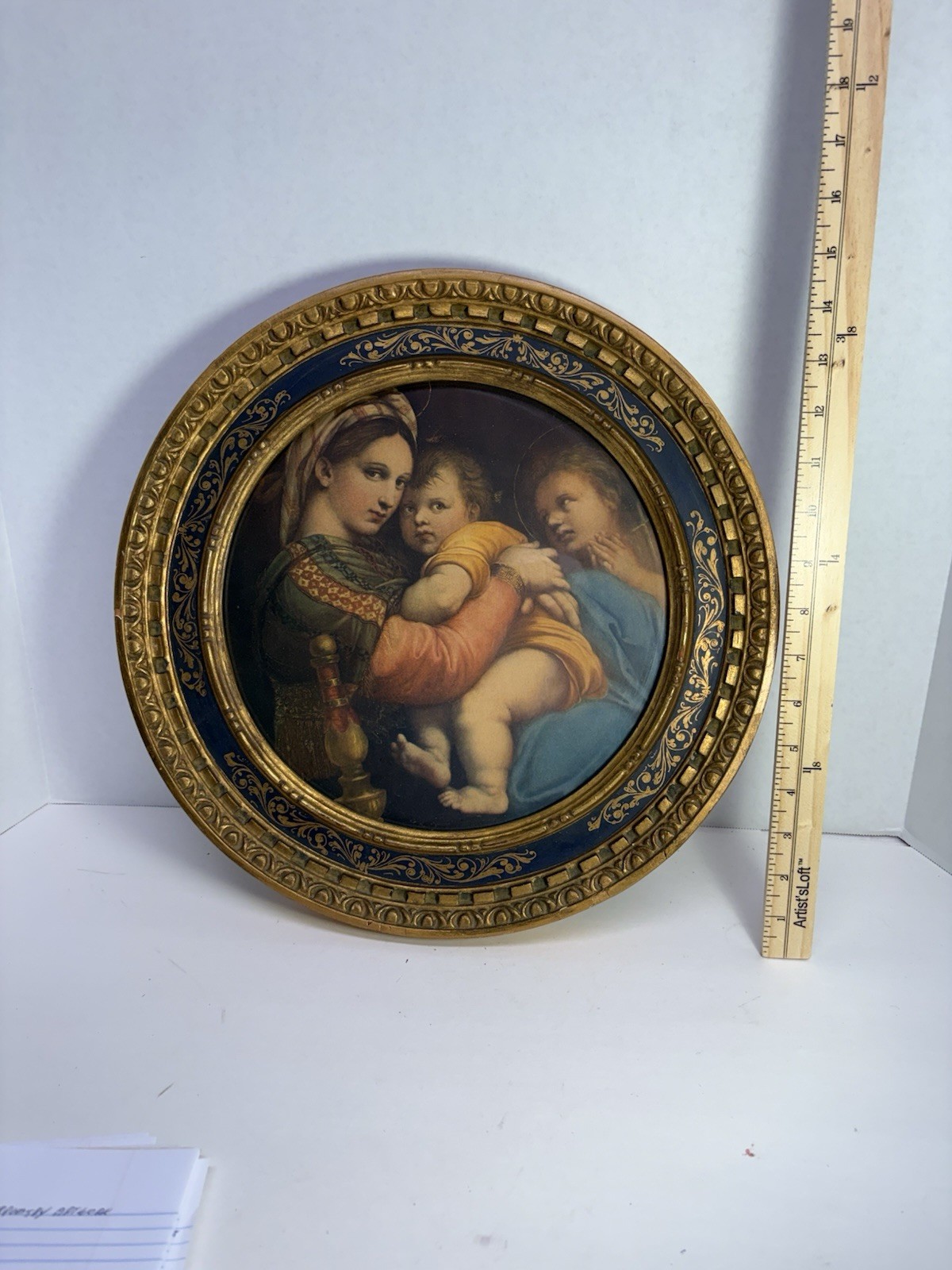 19th Century Reproduction Of Raphael’s “ Madonna Della Sedia” 15” Diam.
