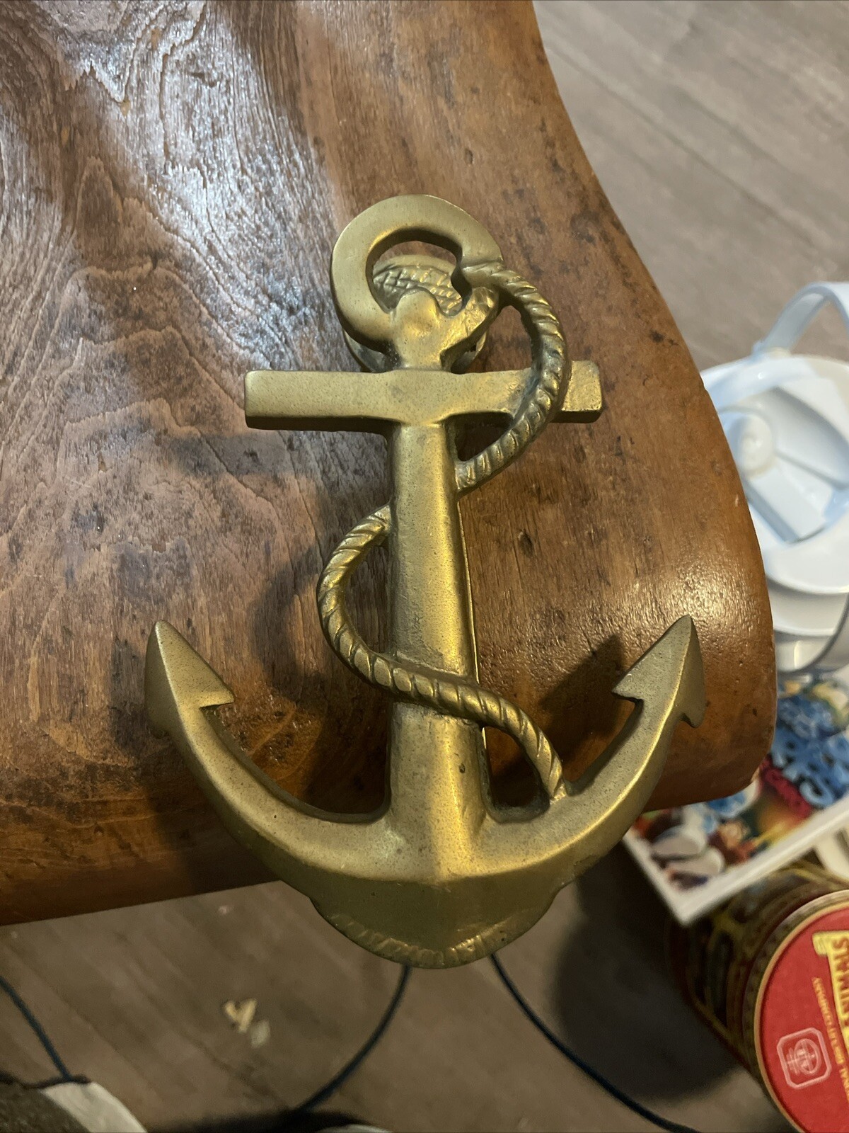 Nautical Solid Brass Ship Anchor Rope Design Door Knocker Heavy