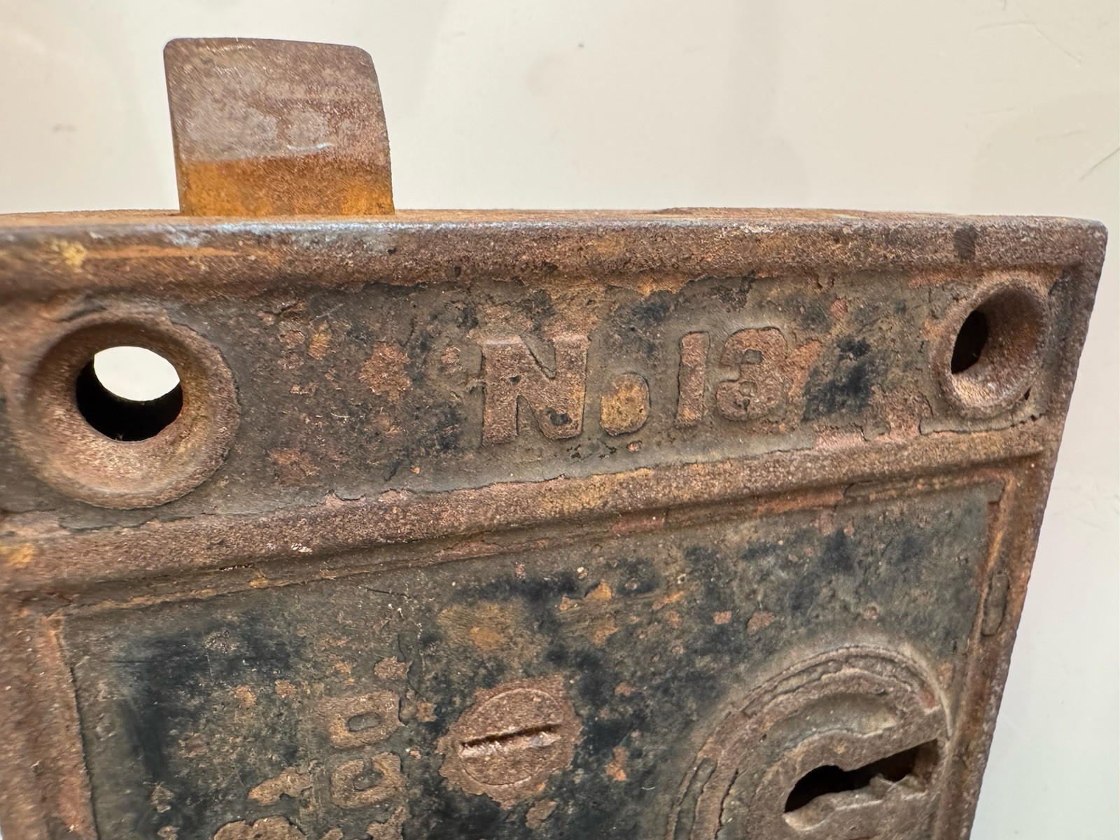 Antique Adams M’Kee & Co. Rim Lock No. 13 Cast Iron With Door Knob Circa 1867