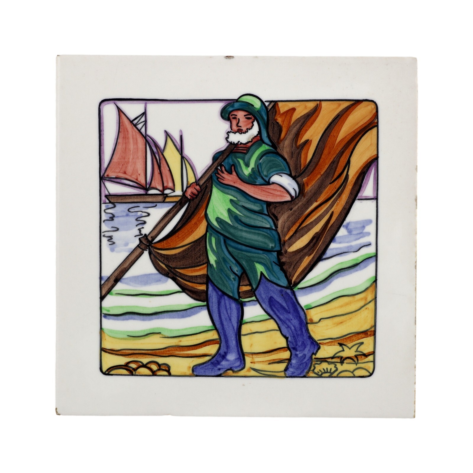 CARTER and Company Tiles Poole Tile DUTCH SCENES by Joseph Roelants 1950’s #7