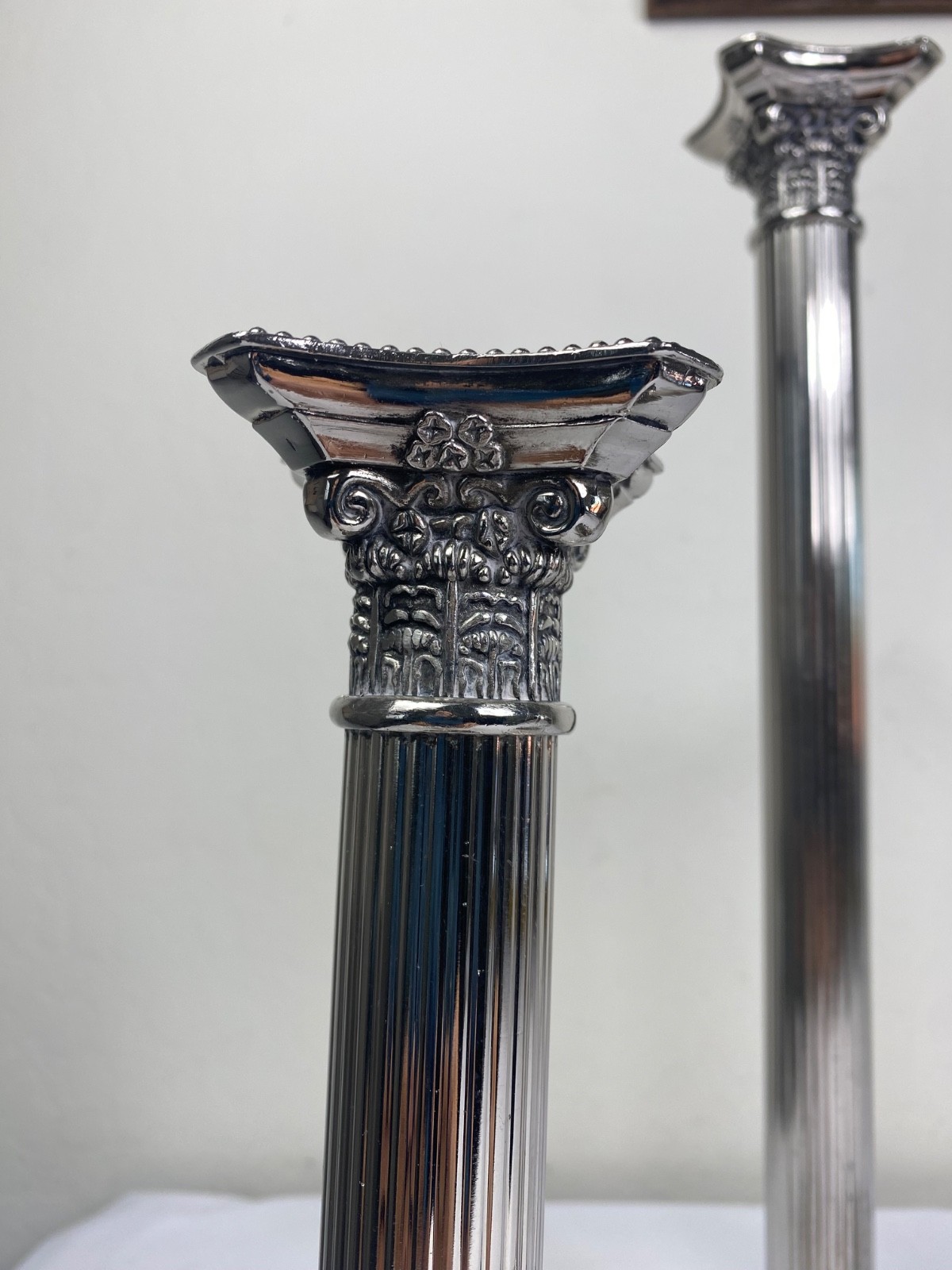 Vintage Godinger silver plated Candlesticks set 3 Adam Style Art Deco England