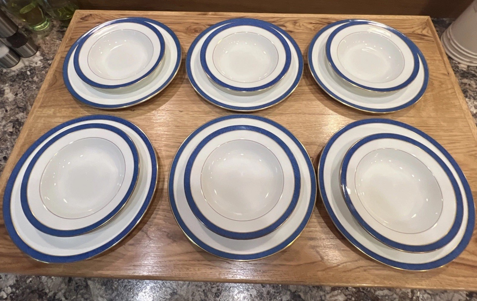 Vintage Aynsley Fine Bone China Set – Meridian Blue Pattern