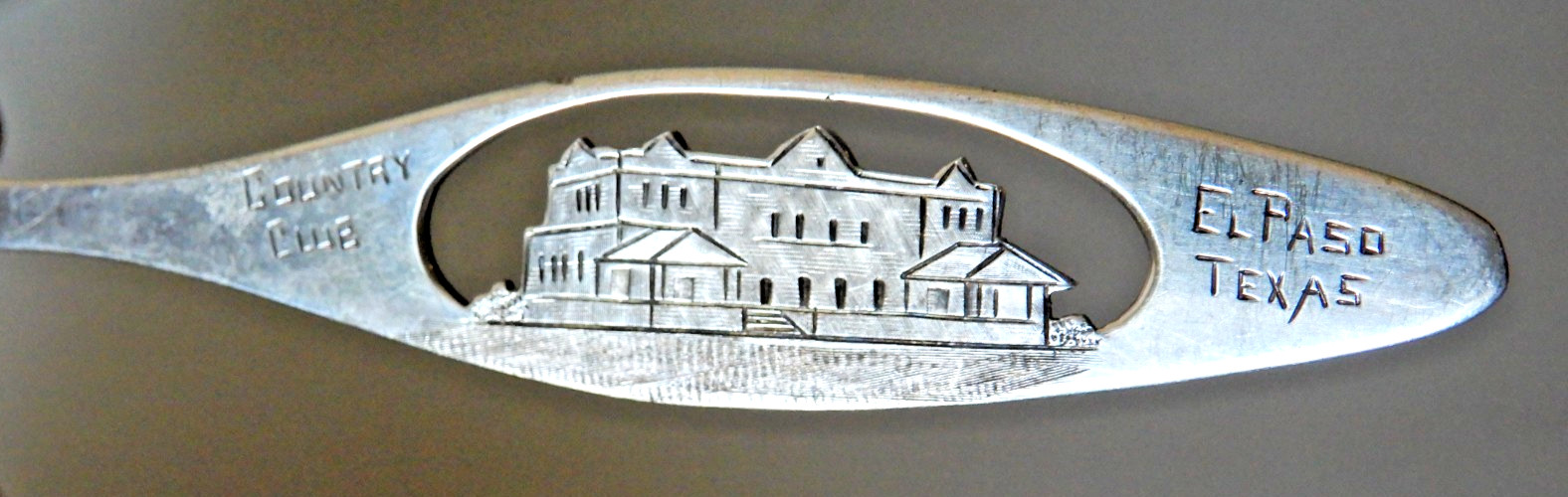 Antique Sterling Souvenir Spoon El Paso Texas Country Club SSMC 5 1/4″, 14.5g