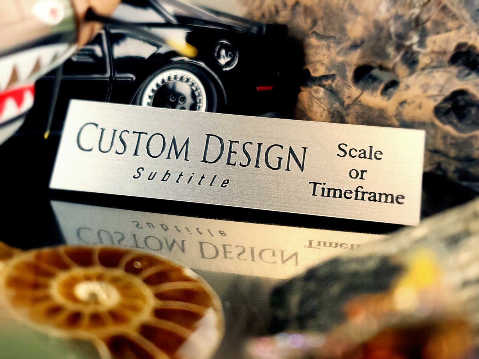 “CUSTOM” DISPLAY NAMEPLATE – EXHIBIT ARTIFACT LABEL – MUSEUM QUALITY