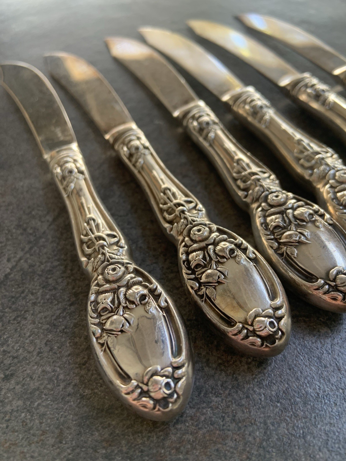 Alvin Brides Bouquet Fruit Knife 6 Piece Set Silver Plated 1908 No Monogram