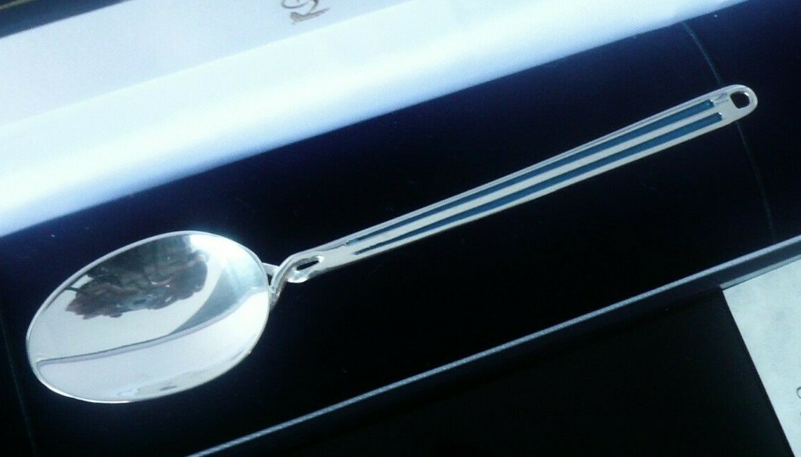 Quality Cased Sterling Silver Enamel Spoon Jabeh Investment Company Limited 2004