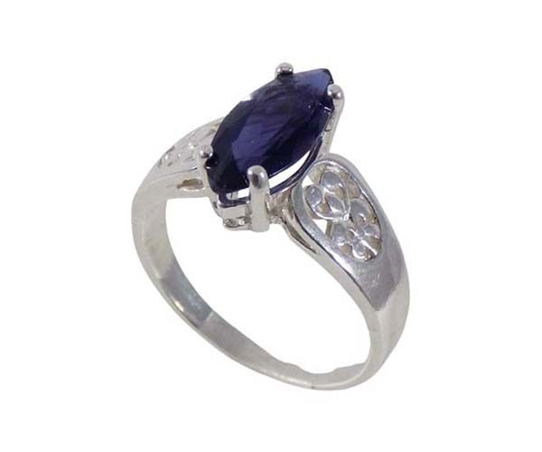 19thC Antique 1¼ct+ Iolite+Silver Ring Sacred to Roman King of Gods Jupiter Zeus