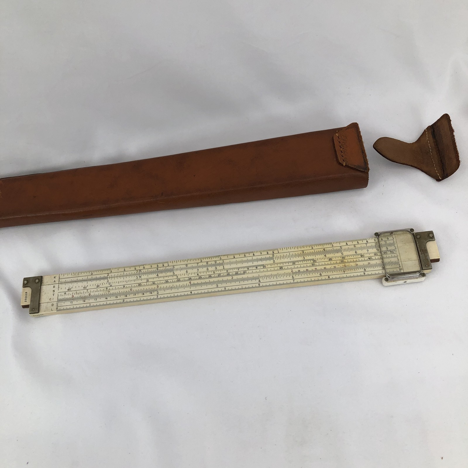 Antique Keuffel & Esser K&E Slide Rule w/ Leather Case PAT 1900 1908 Scientific