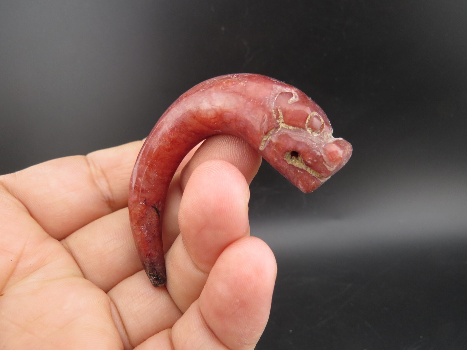 China,old jade,Hongshan culture,collectibles,rare dragon, pendant A(165)