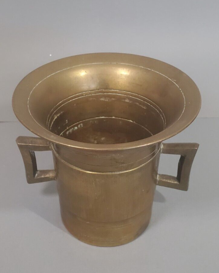 19th Century Solid Brass Mortar 4.5 Inch