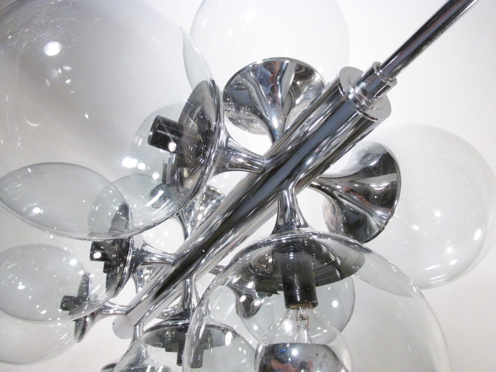 Midcentury Lightolier Chrome Bubble Sputnik Chandelier Hollywood Regency